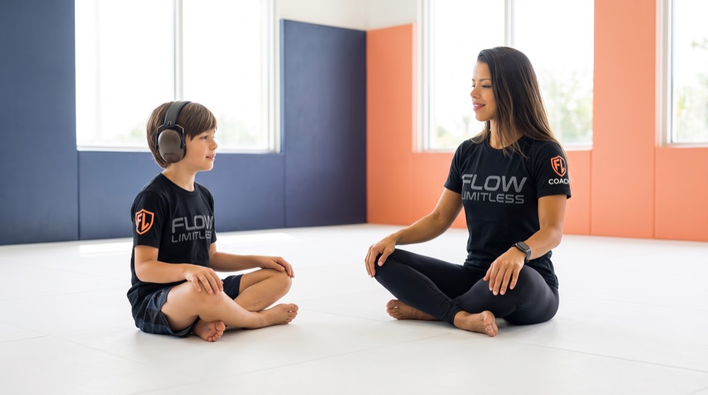 A young student pausing mindfully, practicing focus and self-awareness
